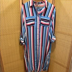 Umgee Multicolor Striped Swim Coverup